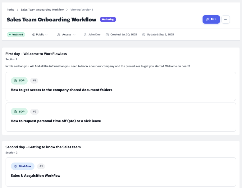 Onboarding paths